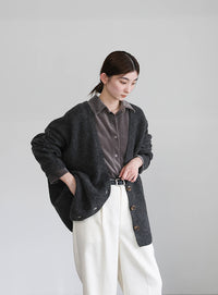 スリーブリンキングVネックカーディガン【by SON】