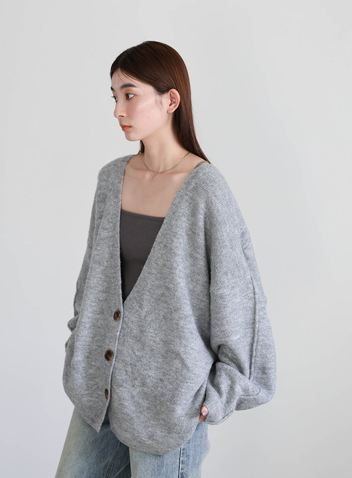 フリンジブロークンニットカーディガン GREY ブークレーシャギージップニットカーディガン｜INGNI(イング) 公式通販