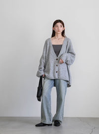 スリーブリンキングVネックカーディガン【by SON】