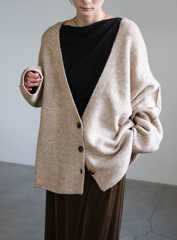 スリーブリンキングVネックカーディガン【by SON】 – SELECT MOCA