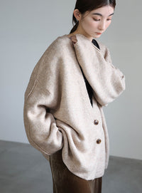 スリーブリンキングVネックカーディガン【by SON】