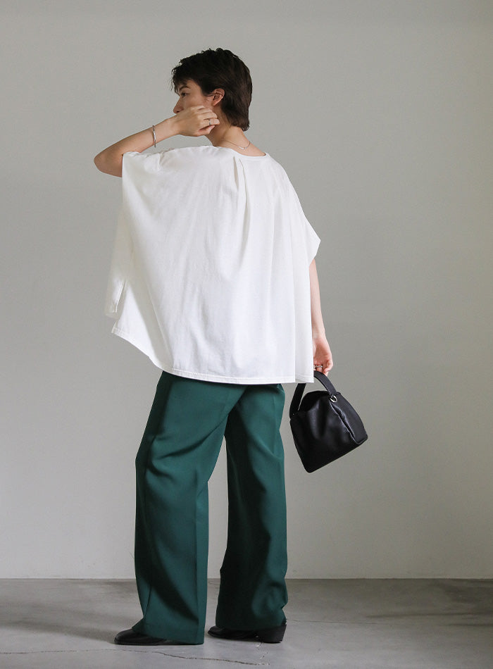 m's select タックデザインフレンチスリーブカットソー セール】 タックデザインフレンチスリーブカットソー