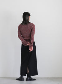 バックスリットストレッチナロースカート