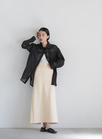 バックスリットストレッチナロースカート