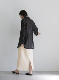 バックスリットストレッチナロースカート