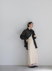 バックスリットストレッチナロースカート