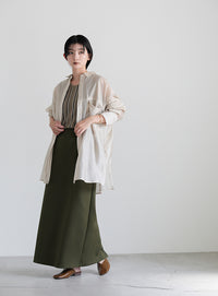 バックスリットストレッチナロースカート