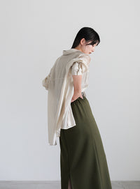 バックスリットストレッチナロースカート