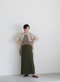 バックスリットストレッチナロースカート