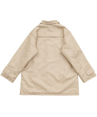 キルティングフェイクレザーオーバージャケット【SALE】