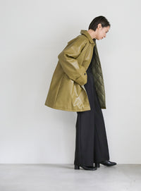 キルティングフェイクレザーオーバージャケット【SALE】
