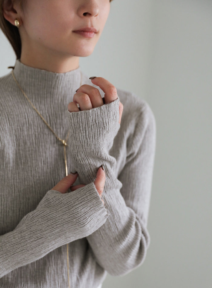 ニュアンスリブプチハイネックトップス – SELECT MOCA