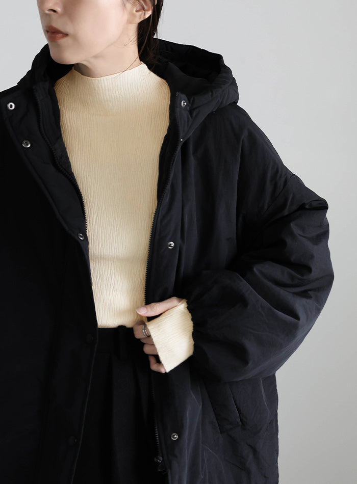 ニュアンスリブプチハイネックトップス