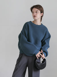 スポンディッシュクルーネックショートニット【SALE】