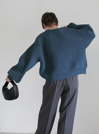 スポンディッシュクルーネックショートニット【SALE】
