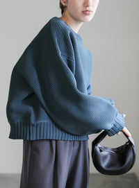 スポンディッシュクルーネックショートニット【SALE】