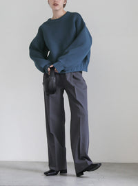 スポンディッシュクルーネックショートニット【SALE】