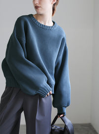 スポンディッシュクルーネックショートニット【SALE】