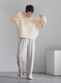スポンディッシュクルーネックショートニット【SALE】