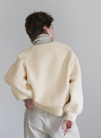 スポンディッシュクルーネックショートニット【SALE】