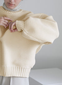 スポンディッシュクルーネックショートニット【SALE】