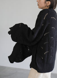 リーフモチーフボリュームニット【SALE】