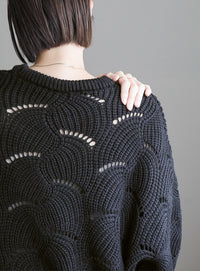 リーフモチーフボリュームニット【SALE】