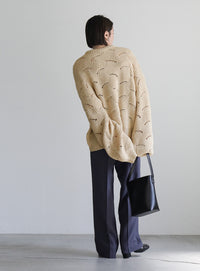 リーフモチーフボリュームニット【SALE】