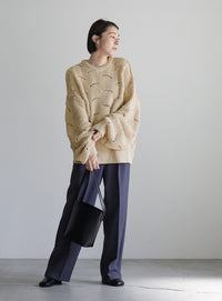 リーフモチーフボリュームニット【SALE】