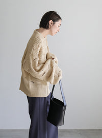 リーフモチーフボリュームニット【SALE】