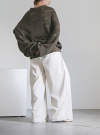 リーフモチーフボリュームニット【SALE】