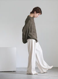 リーフモチーフボリュームニット【SALE】