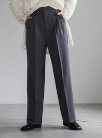 センタープレスストレートスラックス