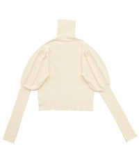 パフスリーブタートルネックニット