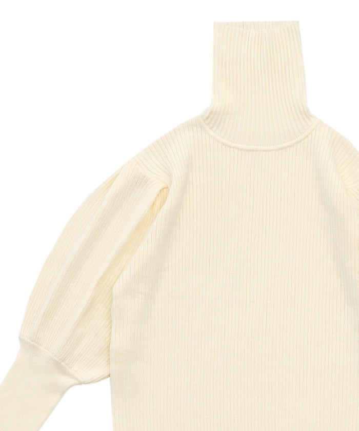 パフスリーブタートルネックニット【SALE】