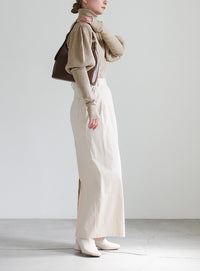 パフスリーブタートルネックニット