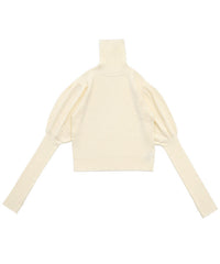 パフスリーブタートルネックニット