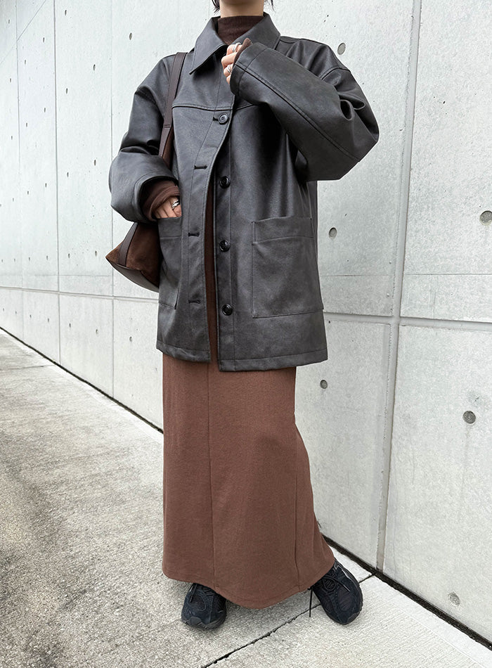 【サイズ展開あり】フィンガースリーブプチハイリブワンピース【by SON】