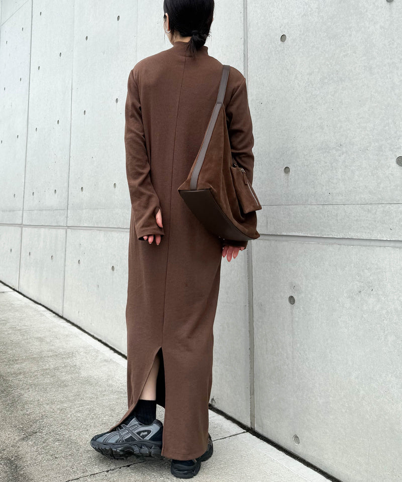 サイズ展開あり】フィンガースリーブプチハイリブワンピース【by SON