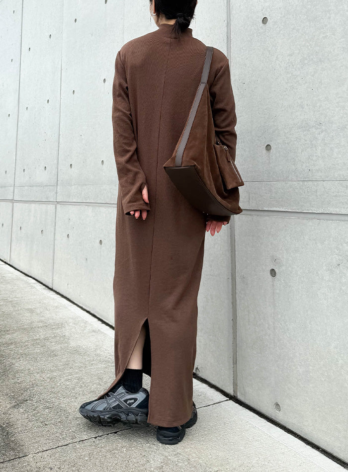 【サイズ展開あり】フィンガースリーブプチハイリブワンピース【by SON】