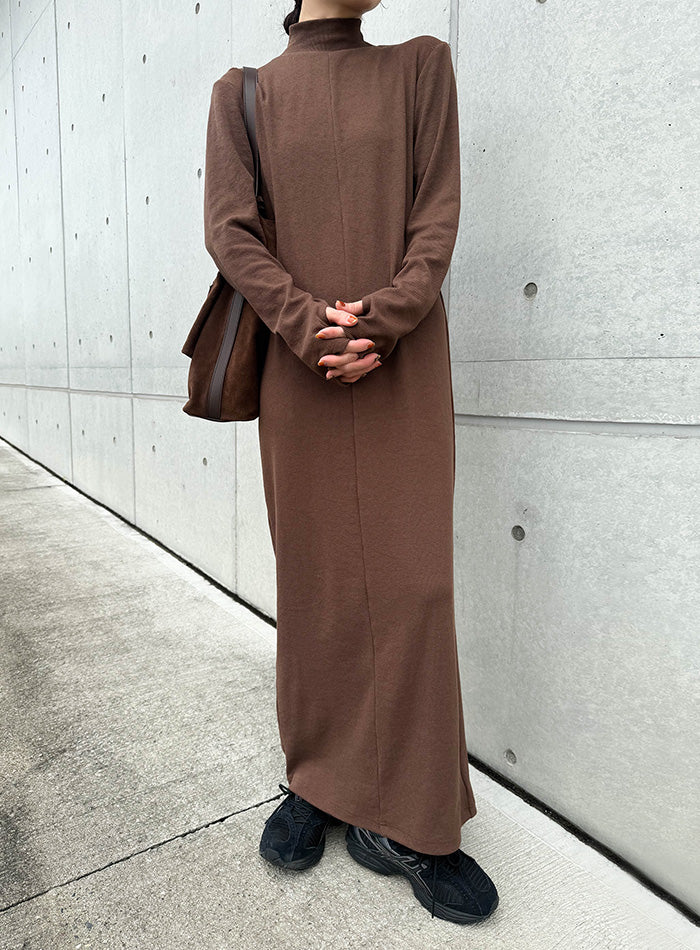 サイズ展開あり】フィンガースリーブプチハイリブワンピース【by SON