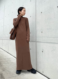 【サイズ展開あり】フィンガースリーブプチハイリブワンピース【by SON】