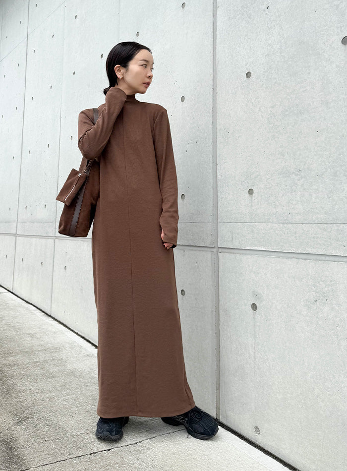 【サイズ展開あり】フィンガースリーブプチハイリブワンピース【by SON】