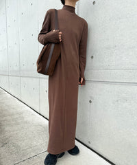 【サイズ展開あり】フィンガースリーブプチハイリブワンピース【by SON】