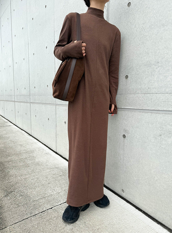 サイズ展開あり】フィンガースリーブプチハイリブワンピース【by SON