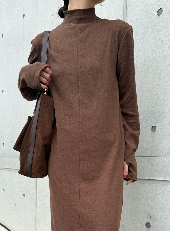 【サイズ展開あり】フィンガースリーブプチハイリブワンピース【by SON】