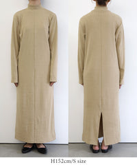 【サイズ展開あり】フィンガースリーブプチハイリブワンピース
