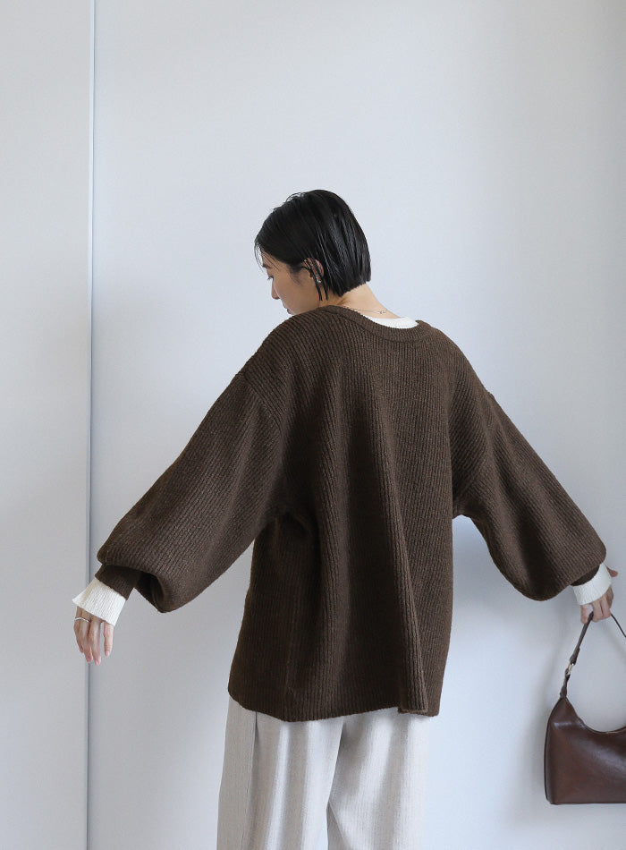 2WAYボリュームスリーブニットカーディガン