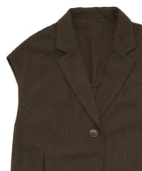 ヘリンボーンロングテーラードジレ