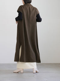 ヘリンボーンロングテーラードジレ